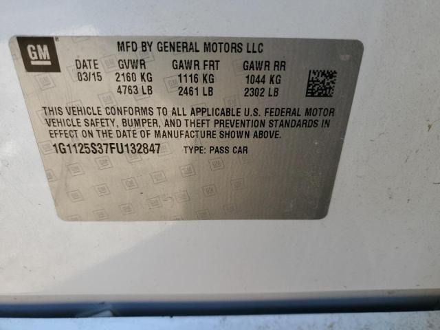 1G1125S37FU132847 - 2015 CHEVROLET IMPALA LT WHITE photo 13