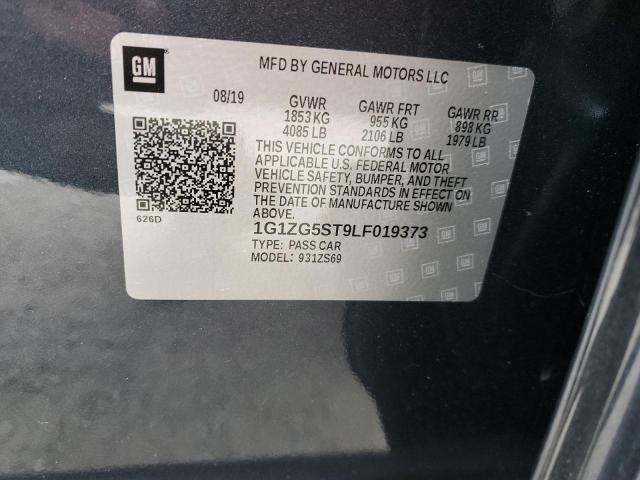 1G1ZG5ST9LF019373 - 2020 CHEVROLET MALIBU RS Boz foto 12