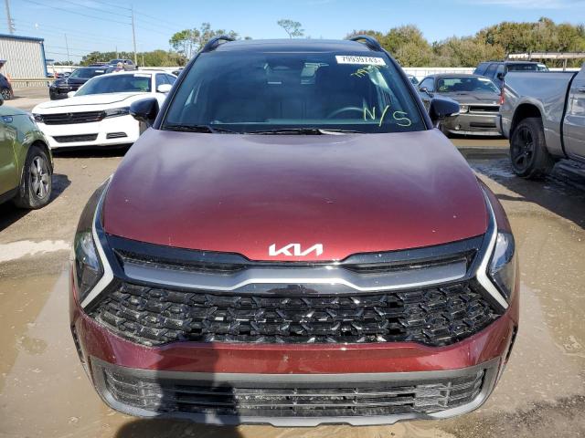 5XYK6CAF2PG096973 - 2023 KIA SPORTAGE X LINE MAROON photo 5