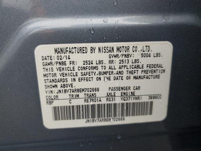 JN1BV7AR8EM702666 - 2014 INFINITI Q50 BASE GRAY photo 12