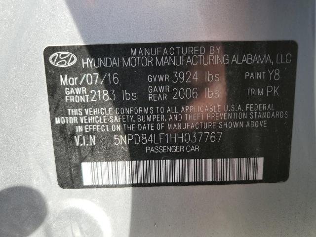 5NPD84LF1HH037767 - 2017 HYUNDAI ELANTRA SE SILVER photo 13