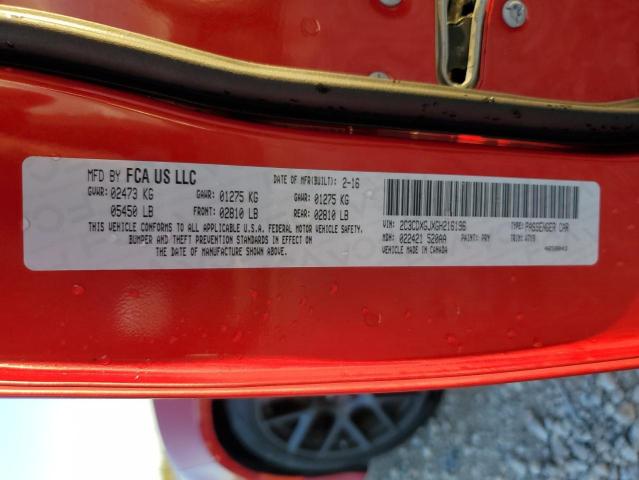 2C3CDXGJXGH216196 - 2016 DODGE CHARGER R/T SCAT PACK RED photo 12