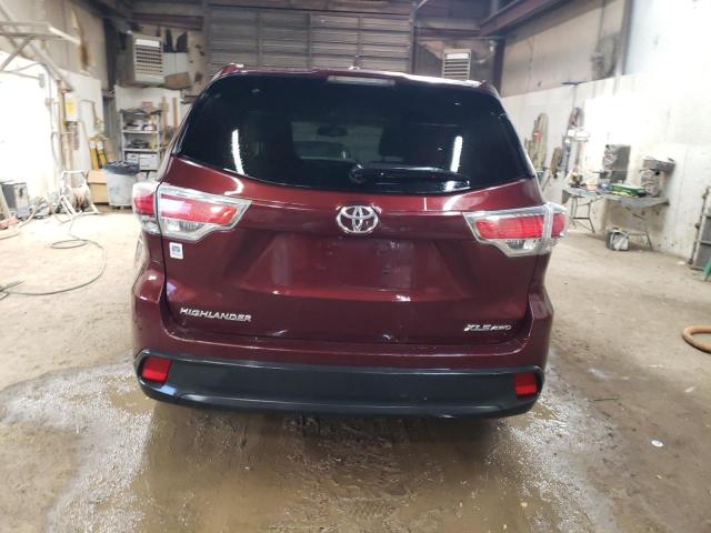 5TDJKRFH7ES005572 - 2014 TOYOTA HIGHLANDER XLE Tünd qırmızı foto 6