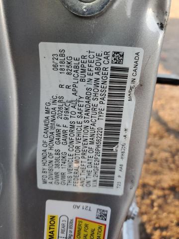 2HGFE2F26PH562220 - 2023 HONDA CIVIC LX SILVER photo 13