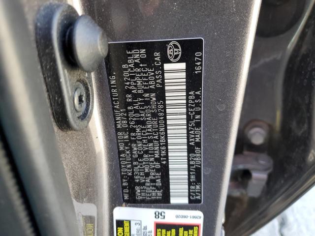 4T1K61BK6NU048285 - 2022 TOYOTA CAMRY XSE GRAY photo 12