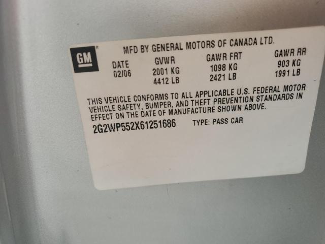 2G2WP552X61251686 - 2006 PONTIAC GRAND PRIX 银色 照片 12