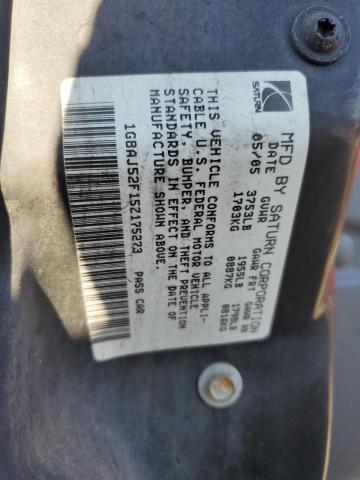 1G8AJ52F15Z175273 - 2005 SATURN ION LEVEL 2 წითელი ფოტო 12