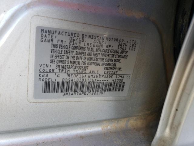 3N1AB7AP0JY325387 - 2018 NISSAN SENTRA S SILVER photo 12