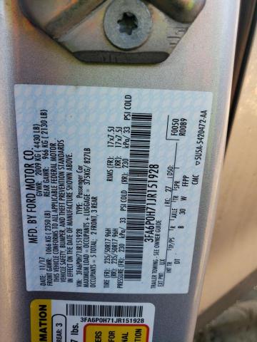 3FA6P0H71JR151928 - 2018 FORD FUSION SE SILVER photo 12