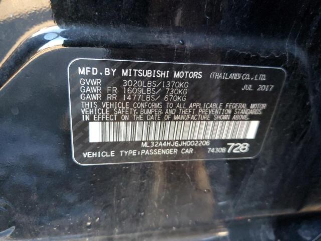 ML32A4HJ6JH002206 - 2018 MITSUBISHI MIRAGE SE BLACK photo 12