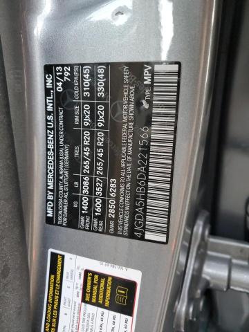 4JGDA5HB6DA221566 - 2013 MERCEDES-BENZ ML 350 4MATIC GRAY photo 12