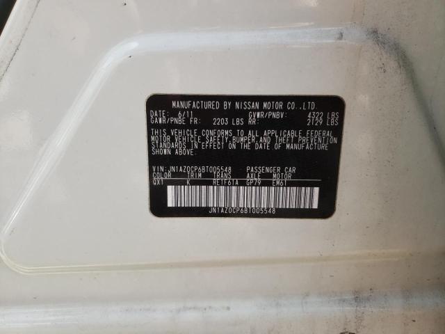 JN1AZ0CP6BT005548 - 2011 NISSAN LEAF SV WHITE photo 12