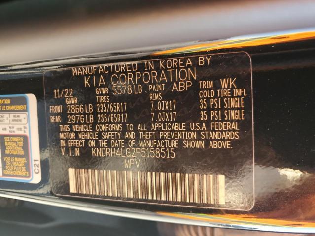 KNDRH4LG2P5158515 - 2023 KIA SORENTO EX BLACK photo 14