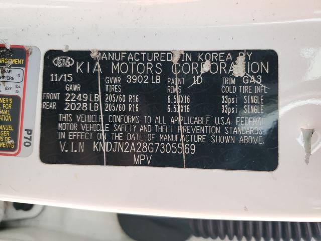 KNDJN2A28G7305569 - 2016 KIA SOUL WHITE photo 13