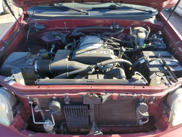 5TBBT48172S225660 - 2002 TOYOTA TUNDRA ACCESS CAB LIMITED BURGUNDY photo 11