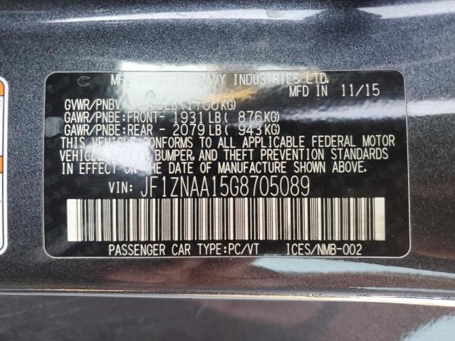 JF1ZNAA15G8705089 - 2016 TOYOTA SCION FR-S BLUE photo 12