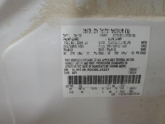 2LMTJ8LR2GBL23221 - 2016 LINCOLN MKX RESERVE 白色 照片 13