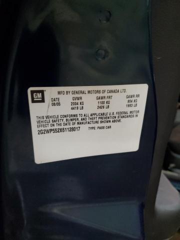 2G2WP552X61128017 - 2006 PONTIAC GRAND PRIX 绿色 照片 12