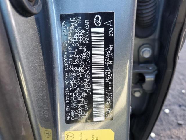 JTHBA30G755103722 - 2005 LEXUS ES 330 BLUE photo 12