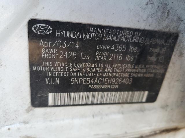 5NPEB4AC1EH926403 - 2014 HYUNDAI SONATA GLS WHITE photo 13