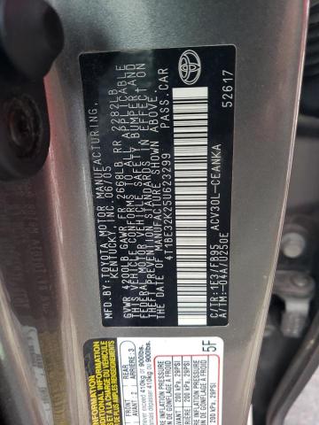 4T1BE32K25U623299 - 2005 TOYOTA CAMRY LE GRAY photo 12