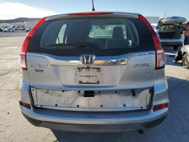 5J6RM4H3XFL065182 - 2015 HONDA CR-V LX SILVER photo 6