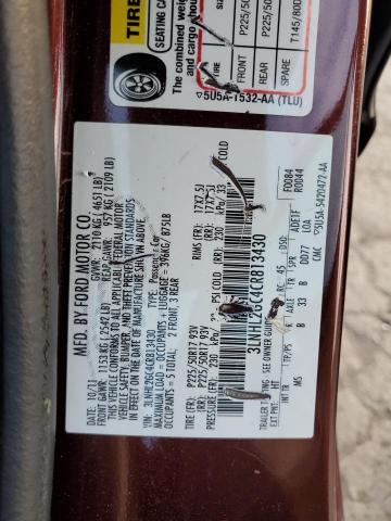 3LNHL2GC4CR813430 - 2012 LINCOLN MKZ BURGUNDY photo 12