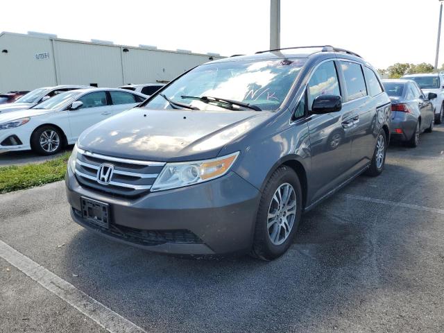 5FNRL5H42BB004588 - 2011 HONDA ODYSSEY EX GRAY photo 2