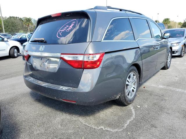 5FNRL5H42BB004588 - 2011 HONDA ODYSSEY EX GRAY photo 4