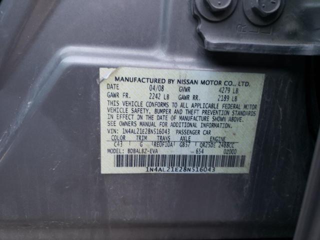 1N4AL21E28N516043 - 2008 NISSAN ALTIMA 2.5 GRAY photo 12