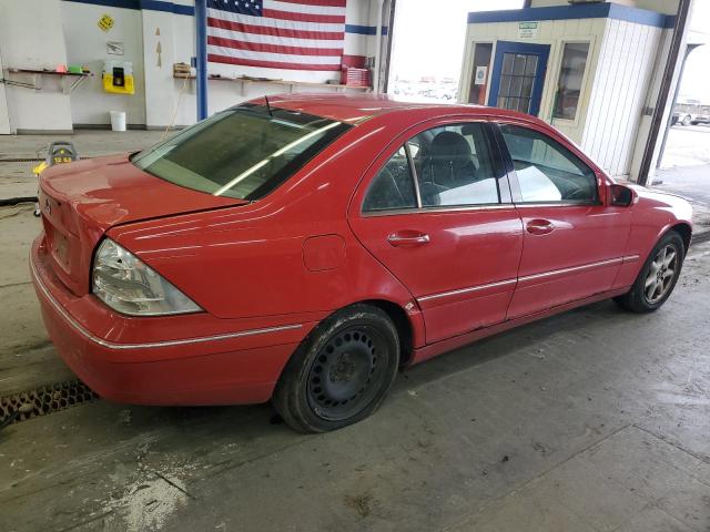 WDBRF61J32F208677 - 2002 MERCEDES-BENZ C 240 RED photo 3