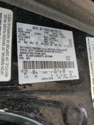 5LMFU28567LJ21546 - 2007 LINCOLN NAVIGATOR შავი ფოტო 10