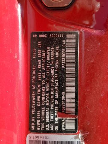 WVWAA71F09V013649 - 2009 VOLKSWAGEN EOS TURBO Rot Foto 12