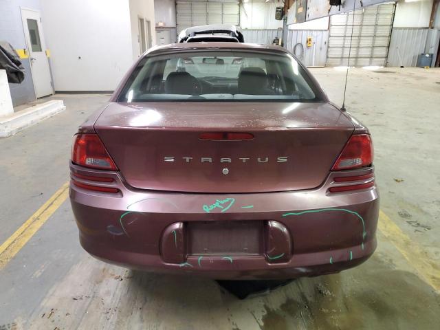 1B3EJ46X81N520287 - 2001 DODGE STRATUS SE BURGUNDY photo 6