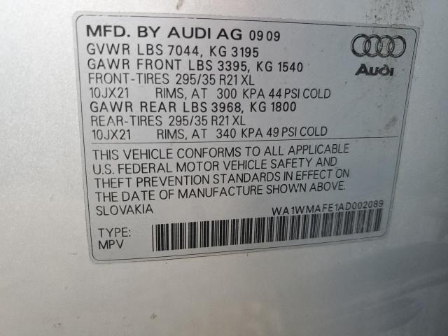 WA1WMAFE1AD002089 - 2010 AUDI Q7 PRESTIGE SILVER photo 12