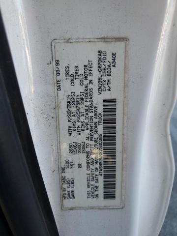 4TASN92N6XZ500382 - 1999 TOYOTA TACOMA XTRACAB PRERUNNER 白色 照片 12