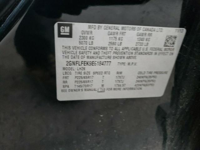 2GNFLFEK9E6184777 - 2014 CHEVROLET EQUINOX LT BLACK photo 13