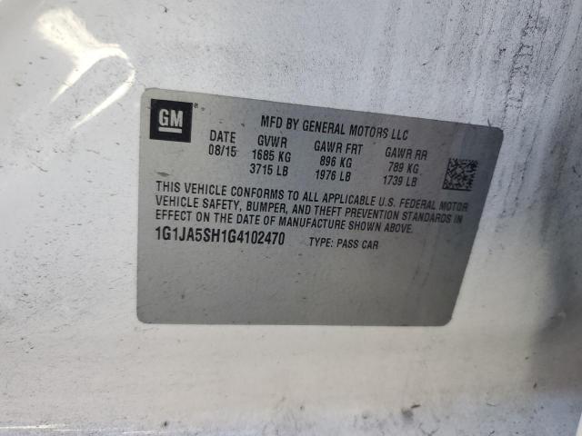 1G1JA5SH1G4102470 - 2016 CHEVROLET SONIC LS 白色 照片 12