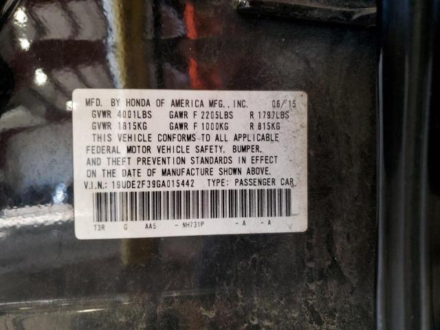 19UDE2F39GA015442 - 2016 ACURA ILX BASE WATCH PLUS BLACK photo 13