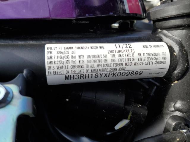 MH3RH18YXPK009899 - 2023 YAMAHA YZFR3 A PURPLE photo 10