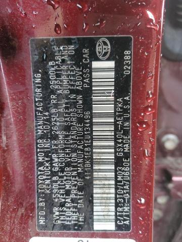 4T1BK1EB1EU134496 - 2014 TOYOTA AVALON BASE 勃艮第红 照片 13