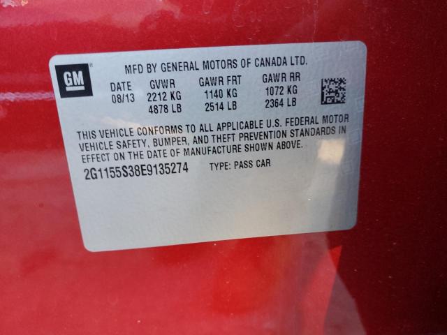 2G1155S38E9135274 - 2014 CHEVROLET IMPALA LTZ RED photo 13