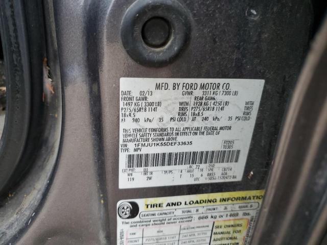 1FMJU1K55DEF33635 - 2013 FORD EXPEDITION LIMITED GRAY photo 12