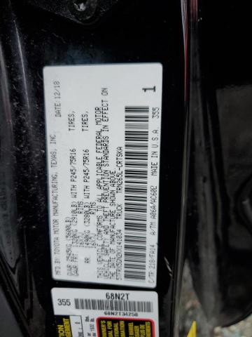 5TFRX5GN2KX141034 - 2019 TOYOTA TACOMA ACCESS CAB შავი ფოტო 12