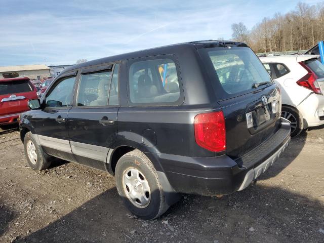 2HKYF18105H564729 - 2005 HONDA PILOT LX BLACK photo 2