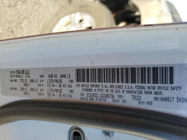 3C6UR5DL1GG308736 - 2016 RAM 2500 SLT თეთრი ფოტო 12