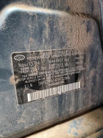 5NPE24AF4FH132846 - 2015 HYUNDAI SONATA SE BLUE photo 12