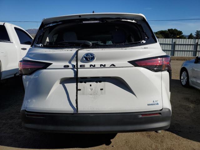 5TDKRKEC2NS103096 - 2022 TOYOTA SIENNA LE WHITE photo 6