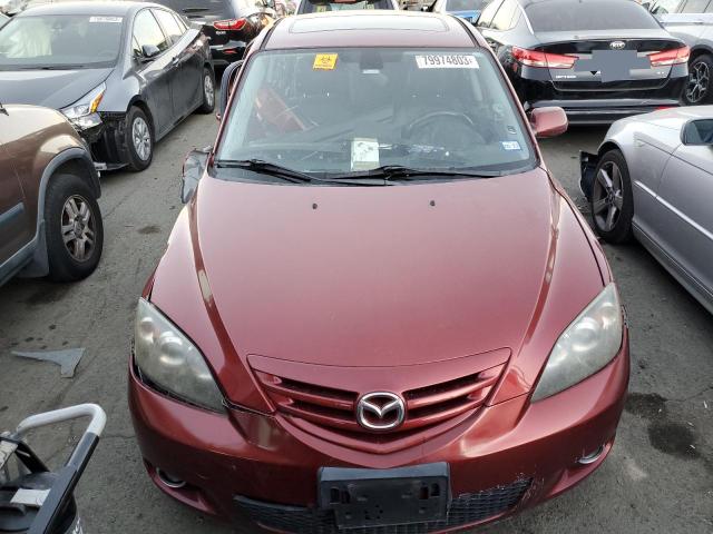 JM1BK344661536942 - 2006 MAZDA 3 HATCHBACK BURGUNDY photo 5