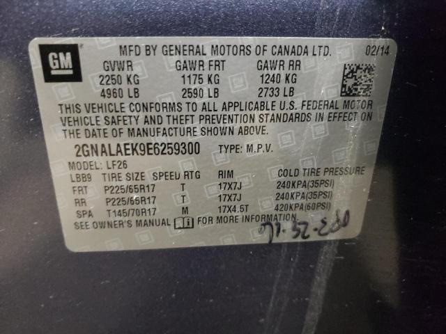 2GNALAEK9E6259300 - 2014 CHEVROLET EQUINOX LS BLUE photo 13